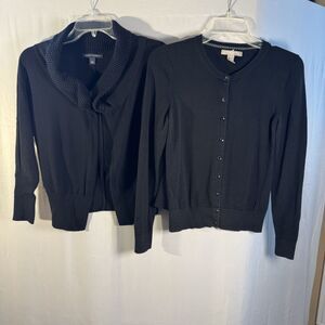 Banana Republic Women’s Black Cardigan Bundle Size S 2 Pieces Preppy Academia
